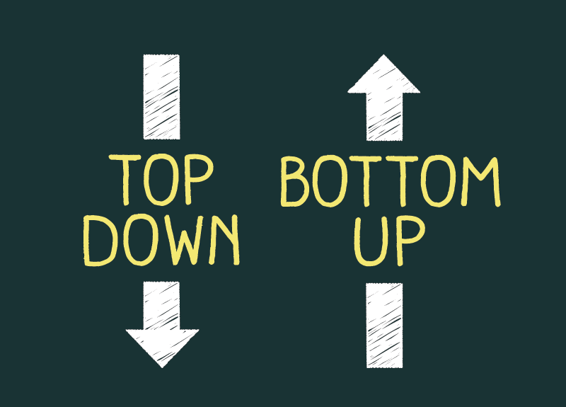Business Process Modeling: Top-down or bottom-up processing?
